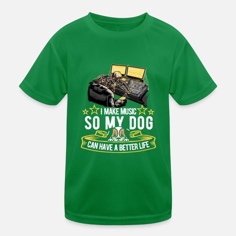 Sound Engineer Dog Kids Functional T-Shirt