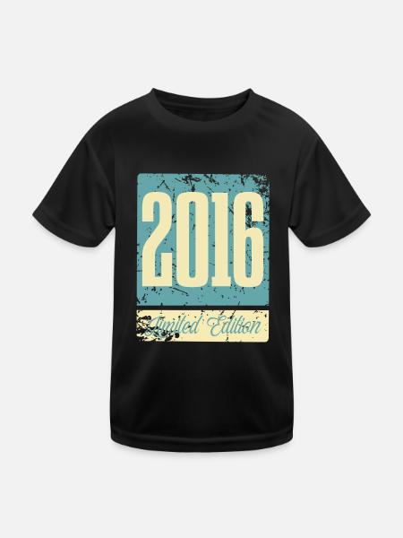 2016 Anniversaire de naissance Année de naissance - T-shirt sport Enfant - noir - Devant