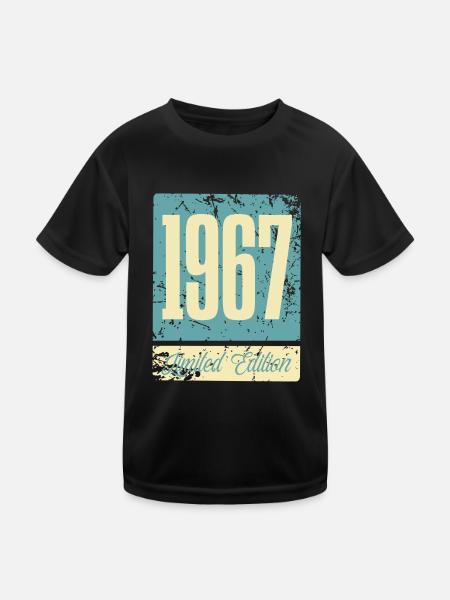 1967 Anniversaire de naissance Année de naissance - T-shirt sport Enfant - noir - Devant