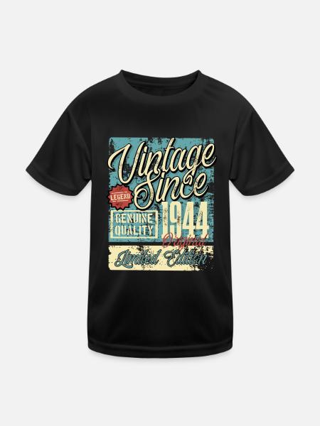 1944 Geburtstag Jahrgang Vintage Retro Legende - Kinder Funktions-T-Shirt - Schwarz - Vorne