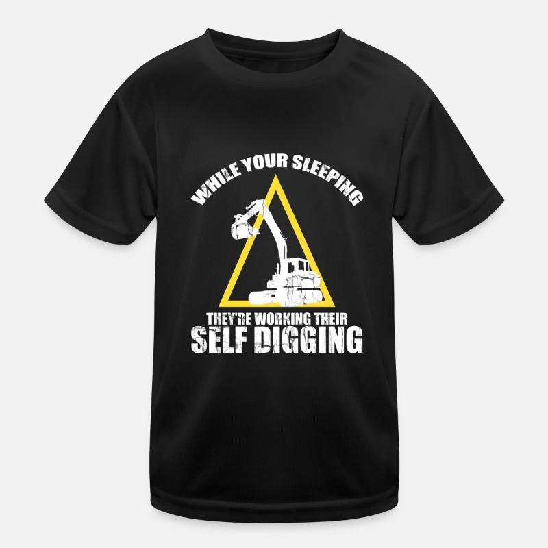Heavy Equipment Operator and Excavator Operator Design Kids Functional T-Shirt