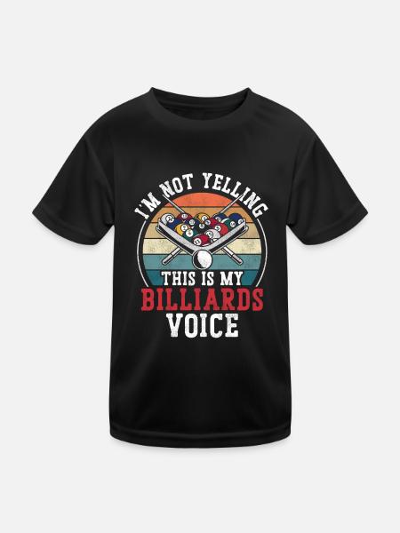 Billiards Pool Player Ball Retro - Kids Functional T-Shirt - black - Front