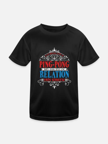 Joueur de ping-pong - T-shirt sport Enfant - noir - Devant