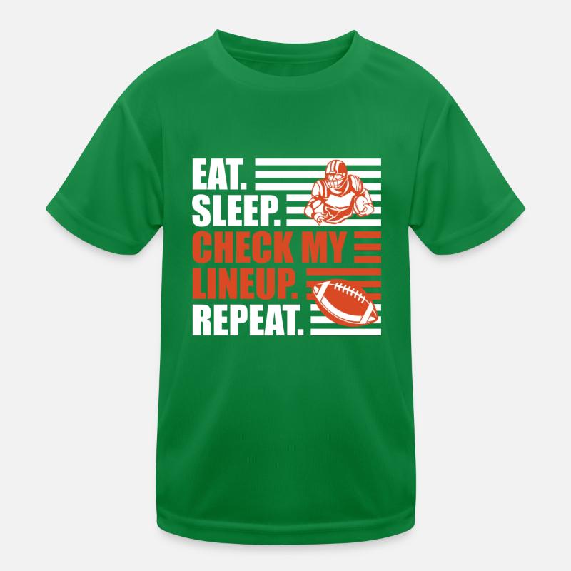 Eat Sleep Check my Lineup Repeat Kids Functional T-Shirt