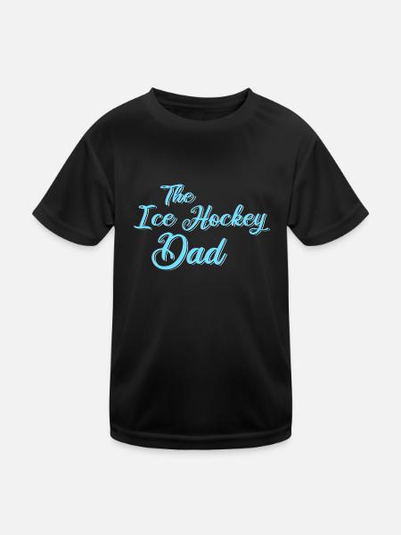 Der Eishockey Papa - Kinder Funktions-T-Shirt - Schwarz - Vorne