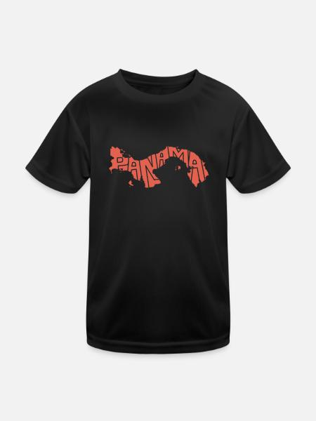Panama Carte République Caraïbes Amérique du Sud Cadeau - T-shirt sport Enfant - noir - Devant