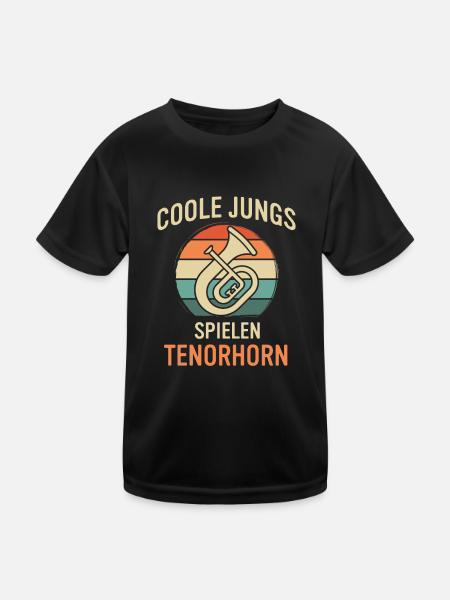 Tenorhorn Tenorhornspieler Tenorhornist - Kinder Funktions-T-Shirt - Schwarz - Vorne
