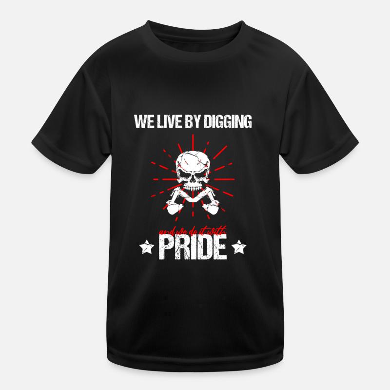 Heavy Equipment Operator and Excavator Operator Design Kids Functional T-Shirt