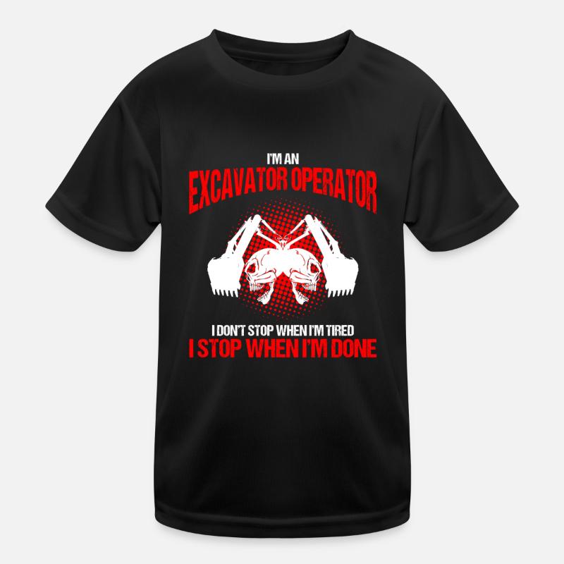 Heavy Equipment Operator and Excavator Operator Design Kids Functional T-Shirt
