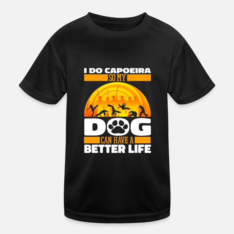 Capoeira Fighting Dance Dog Kids Functional T-Shirt