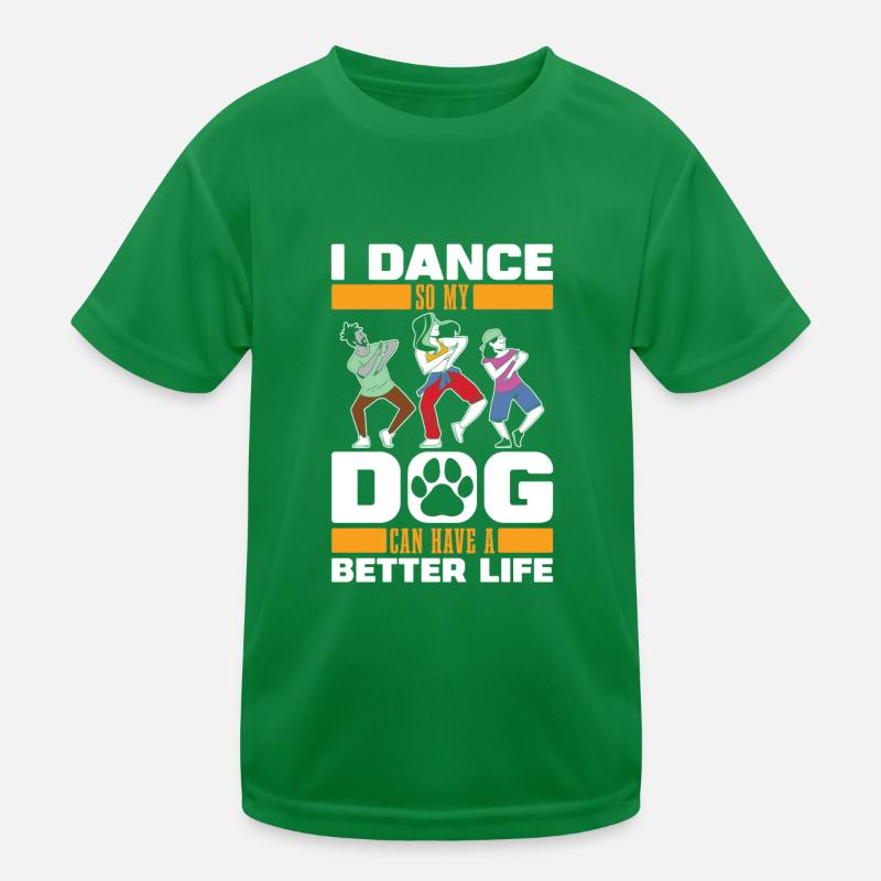 Dancing Dancer Dog Kids Functional T-Shirt
