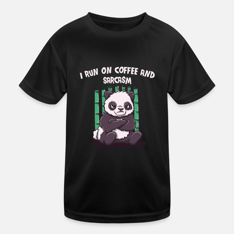 I run with coffee and sarcasm funny coffee Kids Functional T-Shirt