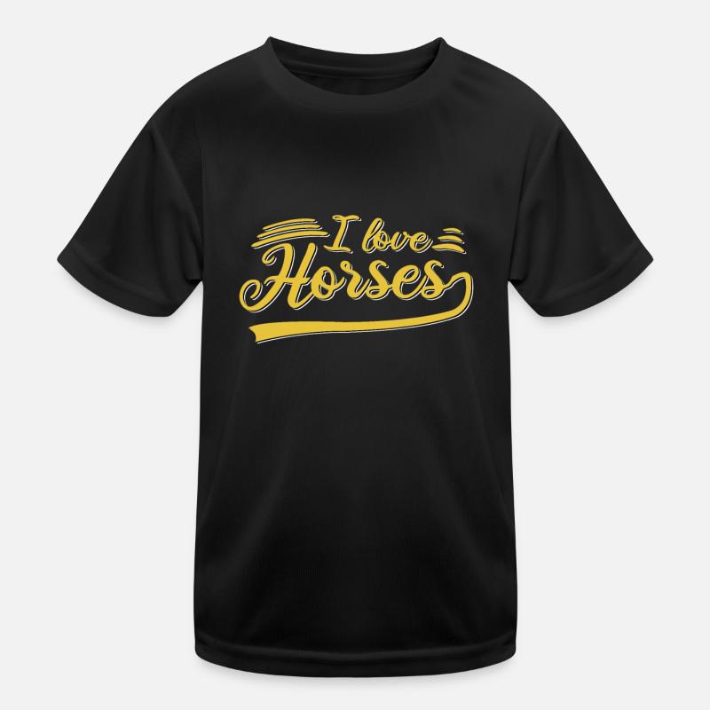 Ich liebe Pferde Kinder Funktions-T-Shirt
