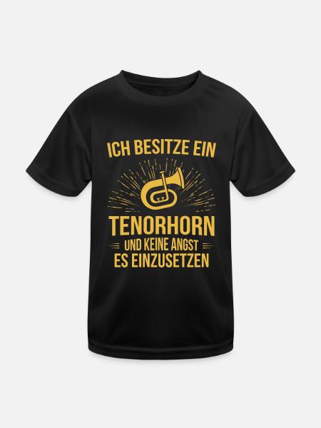 Tenorhorn Tenorhornspieler Tenorhornist - Kinder Funktions-T-Shirt - Schwarz - Vorne
