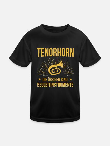Tenorhorn Tenorhornspieler Tenorhornist - Kinder Funktions-T-Shirt - Schwarz - Vorne