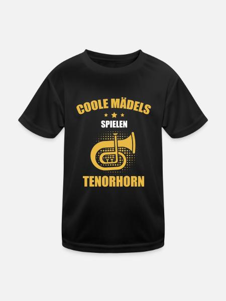 Tenorhorn Tenorhornspieler Tenorhornist - Kinder Funktions-T-Shirt - Schwarz - Vorne
