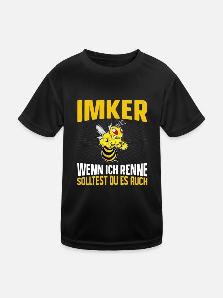 Imker Geschenkidee Bienen - Kinder Funktions-T-Shirt - Schwarz - Vorne
