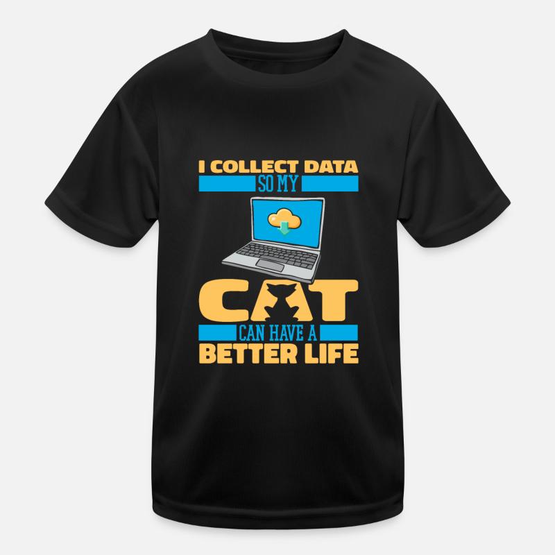 Data Science Data Analyst Cat Kids Functional T-Shirt