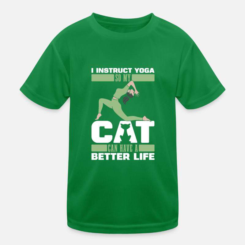 Yoga Teacher Yoga Instructor Cat Kids Functional T-Shirt