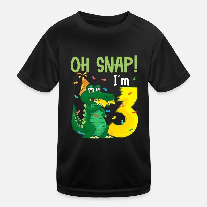 Oh Snap Ich bin 3 Krokodil 3. Geburtstag Alligator Kinder Funktions-T-Shirt