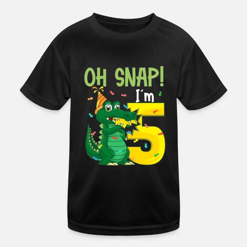 Oh Snap Ich bin 5 Krokodil 5. Geburtstag Alligator Kinder Funktions-T-Shirt