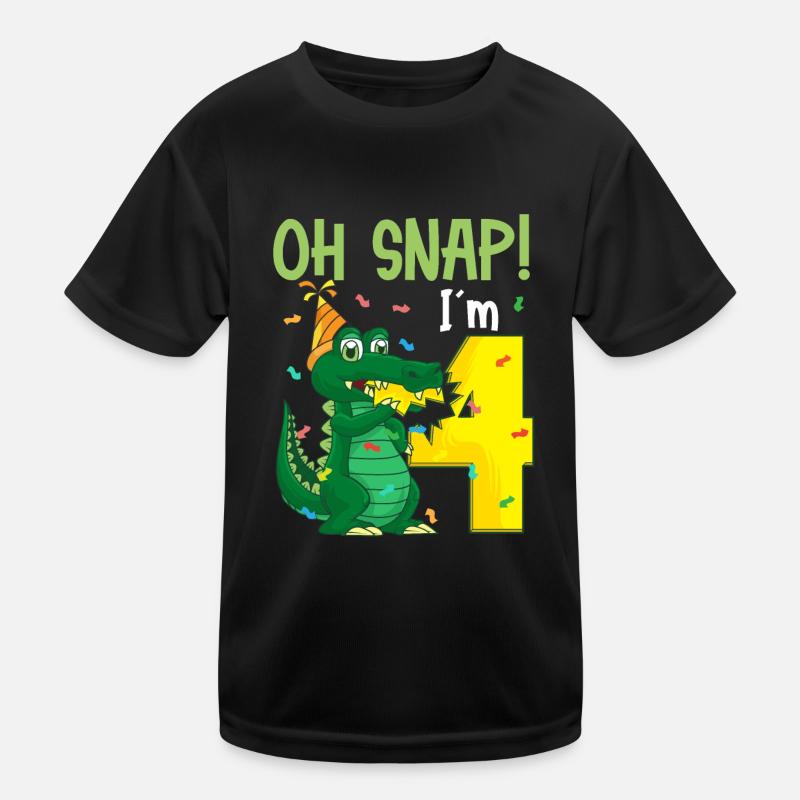 Oh Snap Ich bin 4 Krokodil 4. Geburtstag Alligator Kinder Funktions-T-Shirt