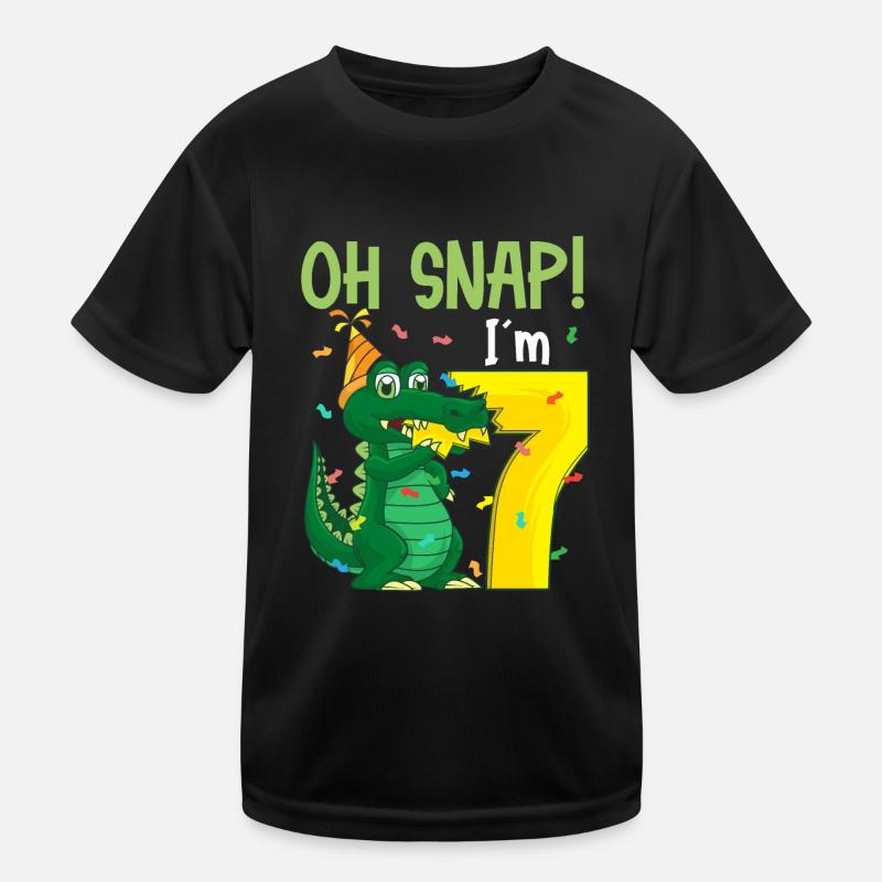 Oh Snap Ich bin 7 Krokodil 7. Geburtstag Alligator Kinder Funktions-T-Shirt
