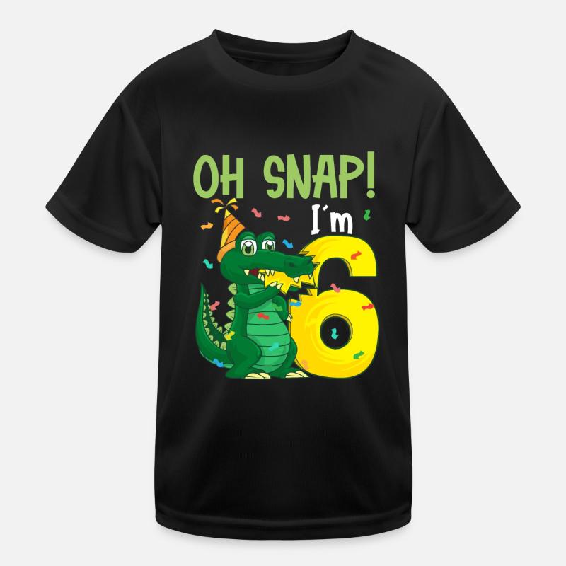 Oh Snap Ich bin 6 Krokodil 6. Geburtstag Alligator Kinder Funktions-T-Shirt