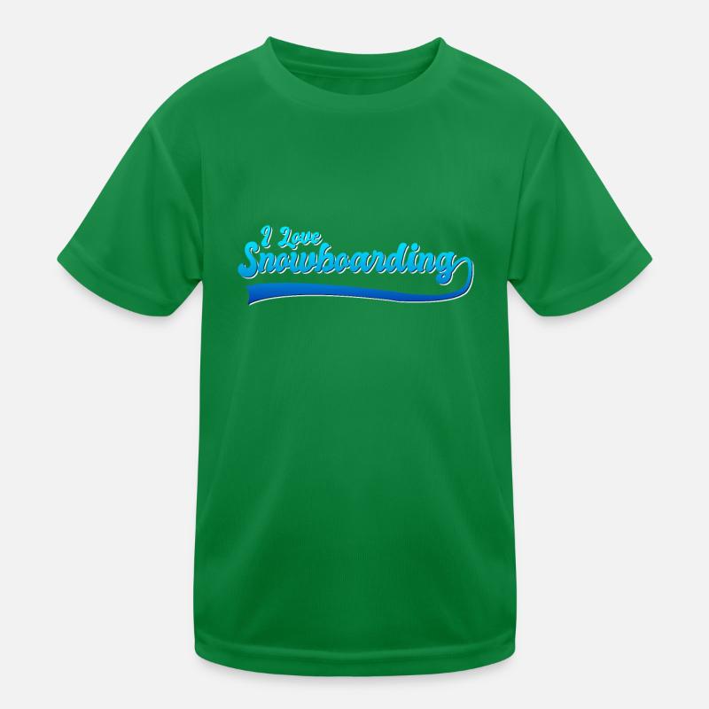 Ich liebe snowboarden Kinder Funktions-T-Shirt