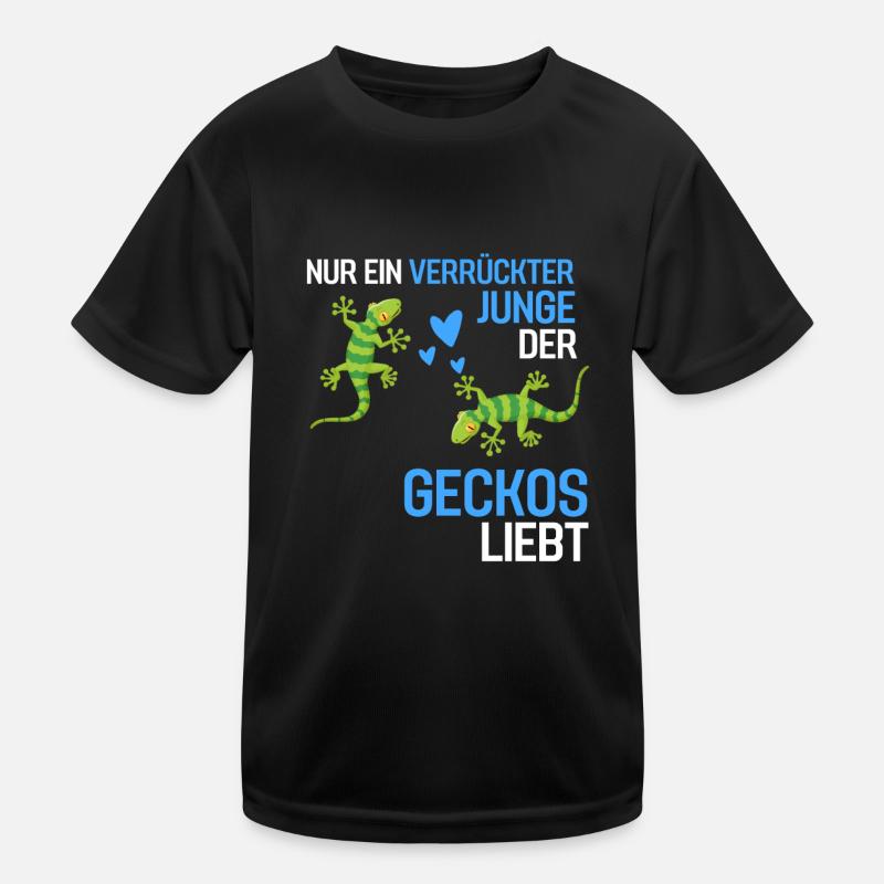 Eidechsen Jungen Exotisches Tier Geschenk Gecko Kinder Funktions-T-Shirt