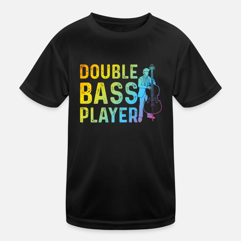 Contrabass Double Bass Player - Double Bass Player Kids Functional T-Shirt