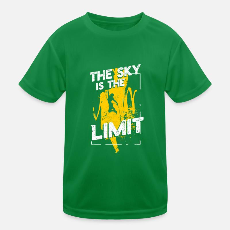 Der Himmel ist die Grenze - Kletterer oder Boulder Kinder Funktions-T-Shirt