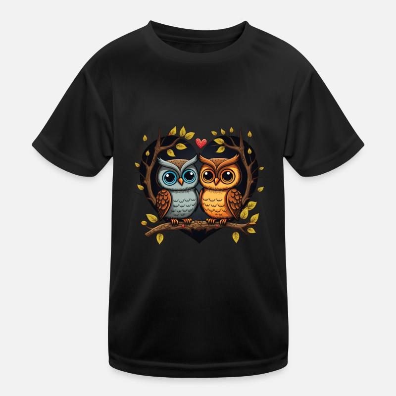 Cœur de hibou Saint-Valentin T-shirt sport Enfant