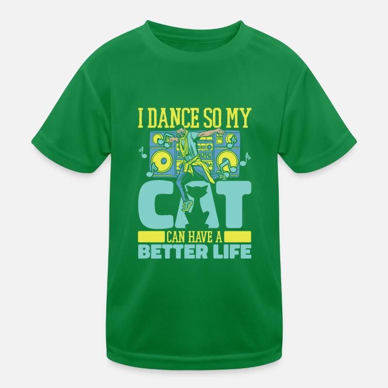 Dancing Dancer Cat Kids Functional T-Shirt