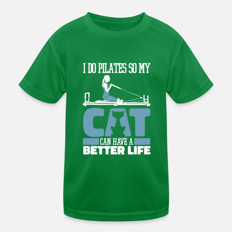 Pilates Katze Kinder Funktions-T-Shirt