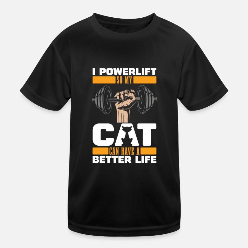 Dynamophilie Powerlifter Cat T-shirt sport Enfant