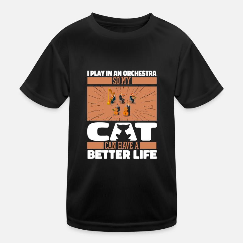 Orchestra Cat Kids Functional T-Shirt