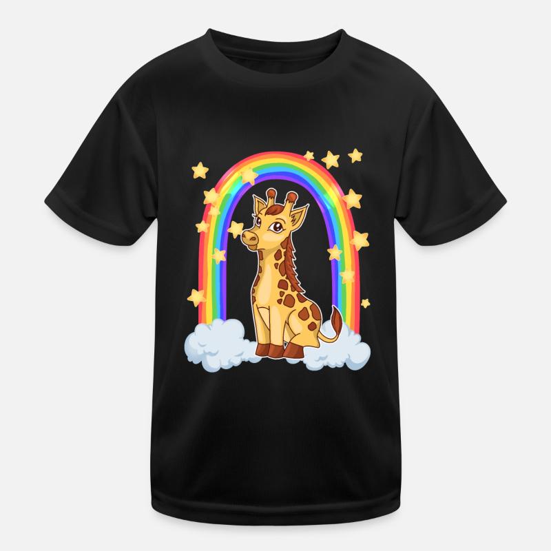 Giraffe im magischen Regenbogen Kinder Funktions-T-Shirt