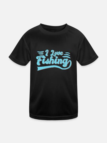 I love fishing - Kids Functional T-Shirt - black - Front