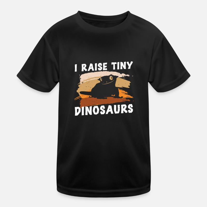 Crested Gecko Funny I Raise Tiny Dinosaurs Eyelash Kids Functional T-Shirt