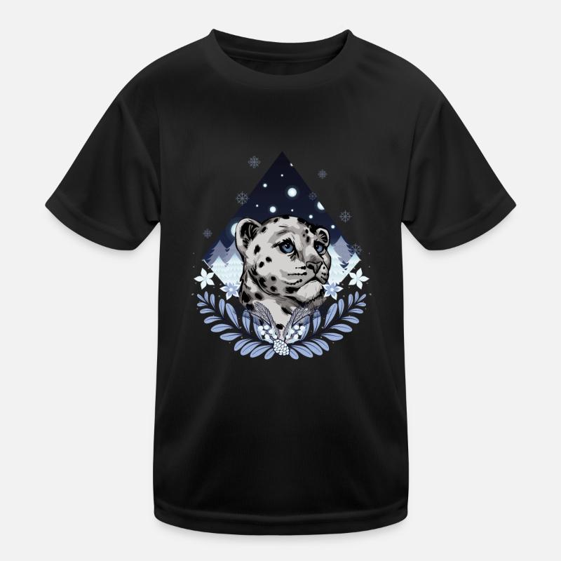Schneeleopard Kinder Funktions-T-Shirt