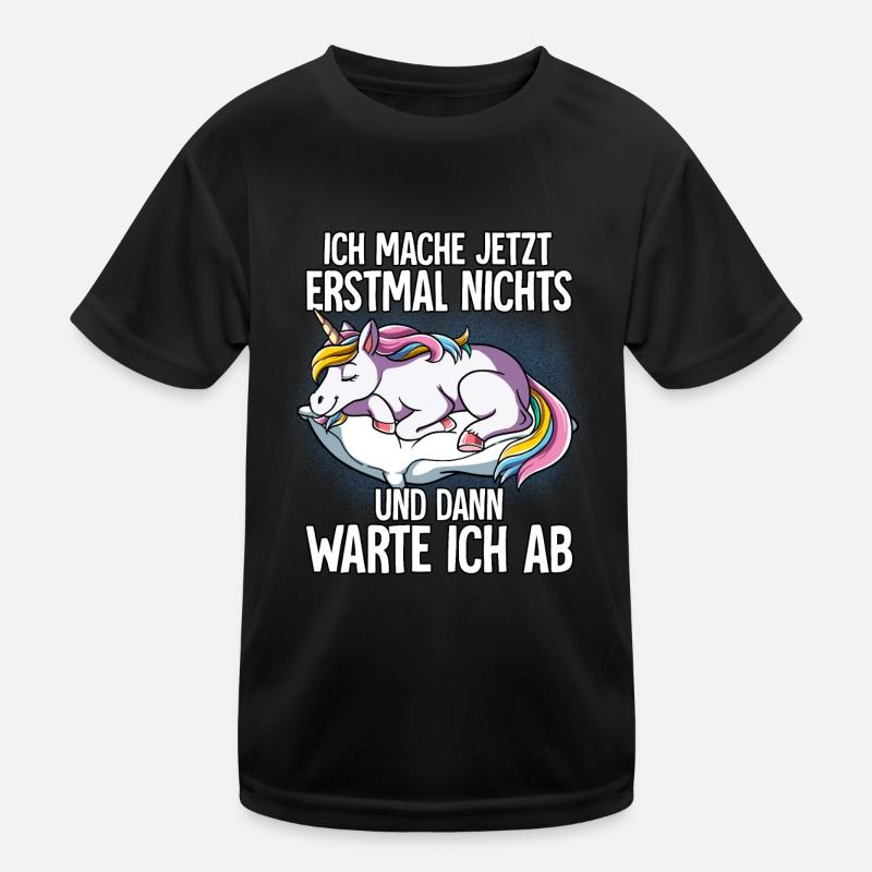 Langschläfer Einhorn Müde Schlaf Kinder Funktions-T-Shirt