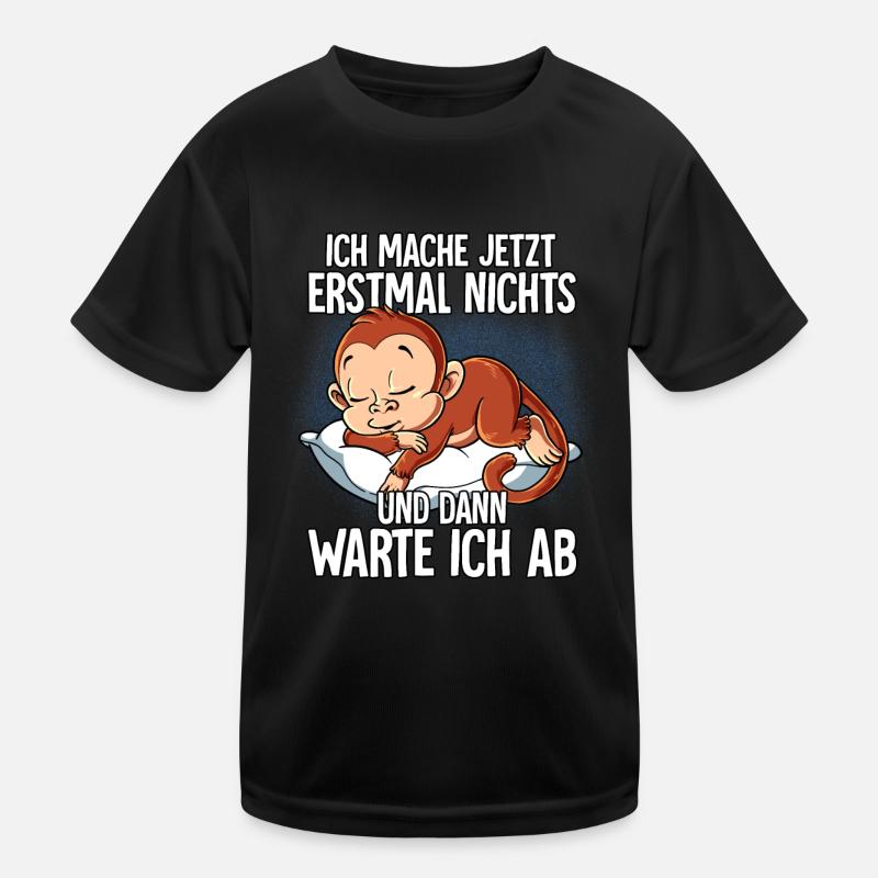 Langschläfer Affe Müde Schlaf Kinder Funktions-T-Shirt