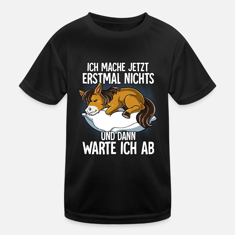 Langschläfer Pferd Müde Schlaf Kinder Funktions-T-Shirt