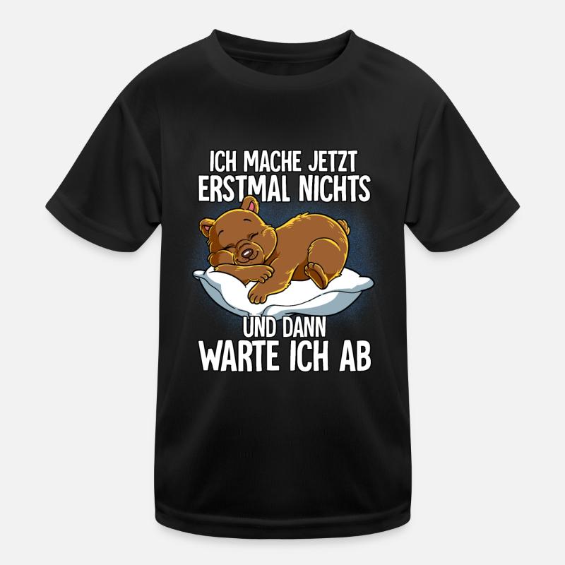 Langschläfer Bär Müde Schlaf Kinder Funktions-T-Shirt