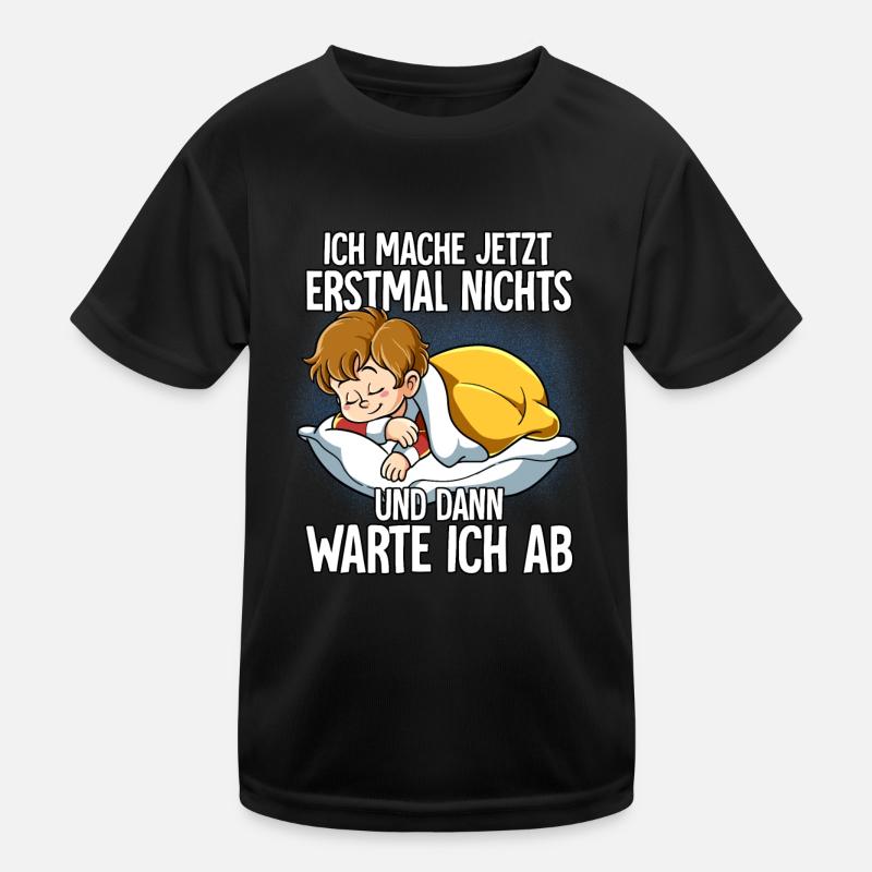 Langschläfer Junge Müde Schlaf Kinder Funktions-T-Shirt