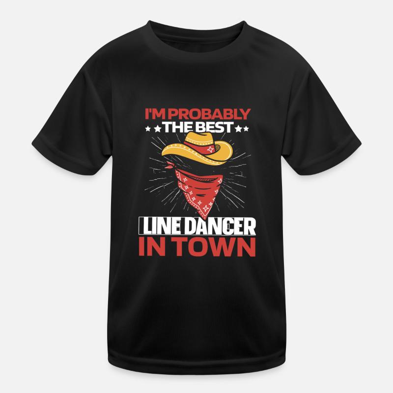 Line Dance Cowboy Hat Kids Functional T-Shirt