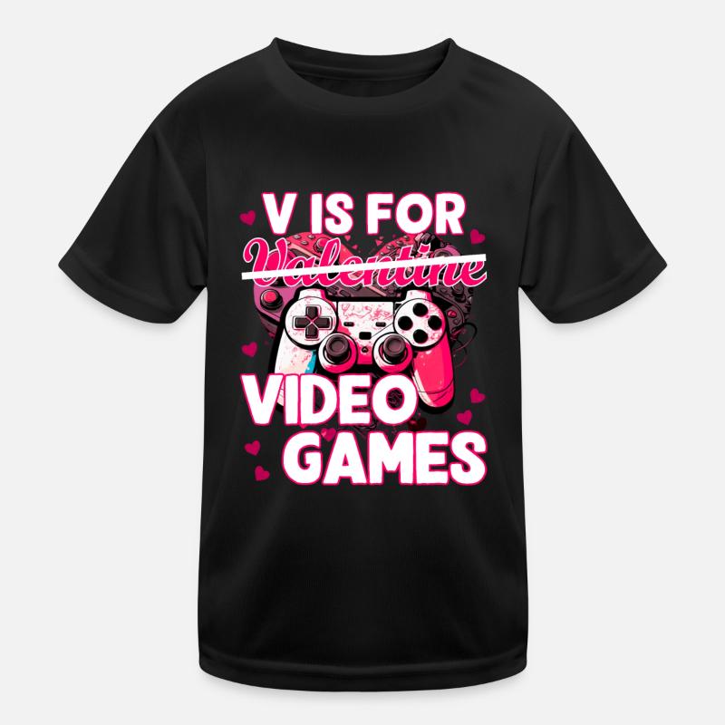 Valentinstag gaming funny design Kinder Funktions-T-Shirt