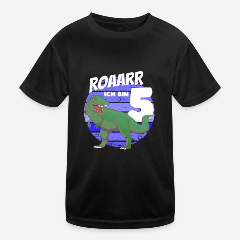 Dinosaurier T-Rex Geburtstag Ich bin jetzt schon 5 Kinder Funktions-T-Shirt