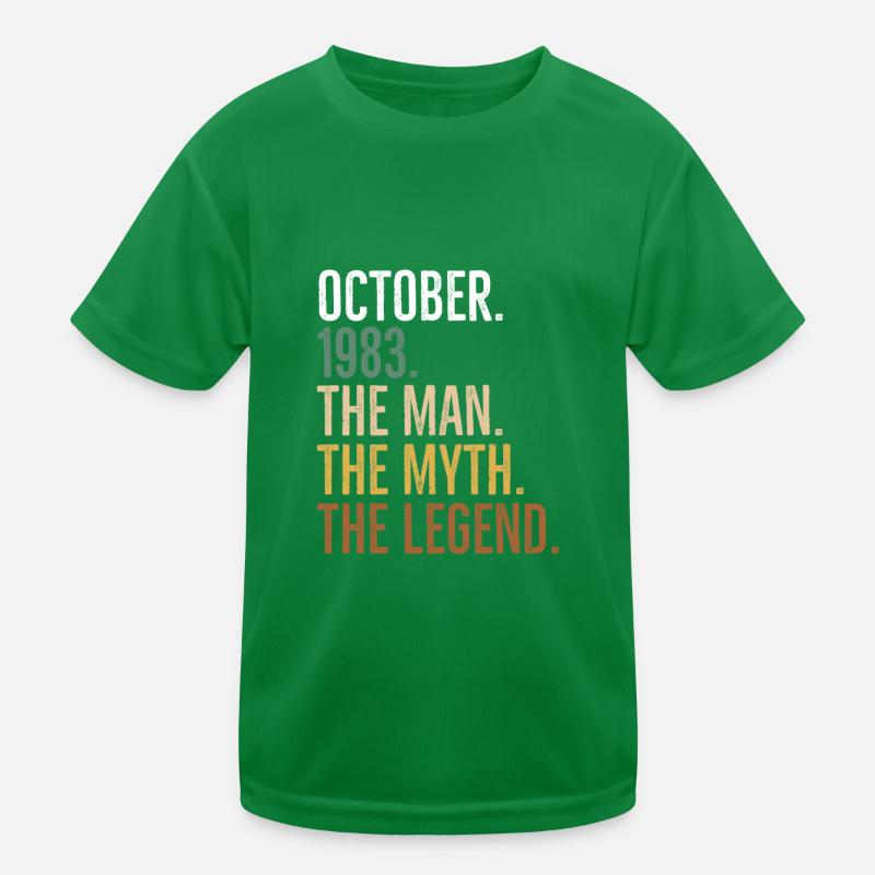 October 1983 The Man The Myth The Legend Kids Functional T-Shirt
